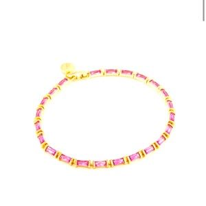 Barbie x Kendra Scott gold delicate chain bracelet in pink